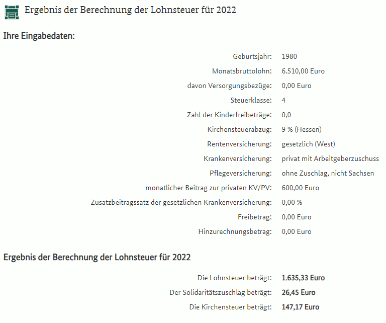 Abrechnungsbeispiel für einen privat versicherten Arbeitnehmer Abrechnungsbeispiel für einen privat versicherten Arbeitnehmer
