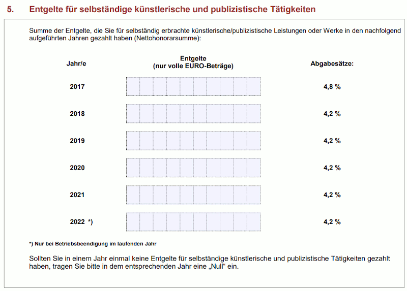 Ausschnitt aus dem Anmelde- und Erhebungsbogen Ausschnitt aus dem Anmelde- und Erhebungsbogen