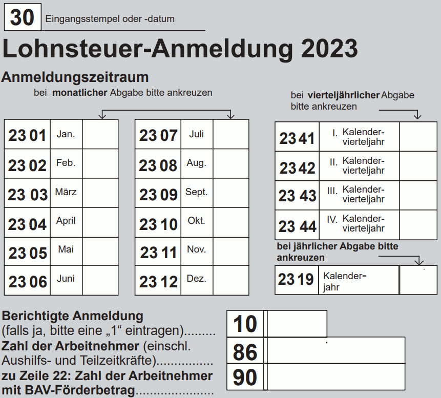 Lohnsteuer-Anmeldungszeitraum Lohnsteuer-Anmeldungszeitraum
