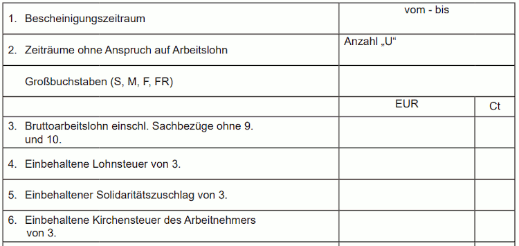 Ausdruck der elektronischen Lohnsteuerbescheinigung für 2023