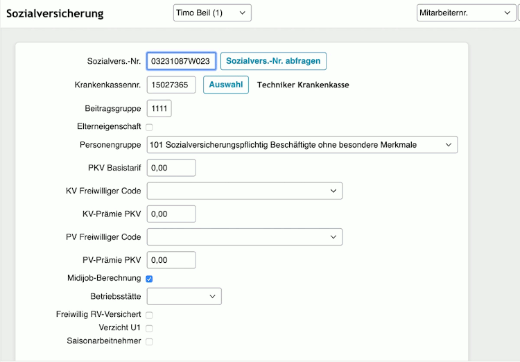 Online Lohn-Software ilohngehalt - Gleitzonenregelung (Übergangsbereich)