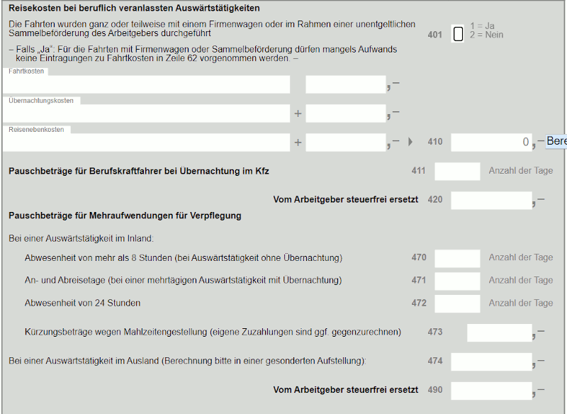 Verpflegungsmehraufwand bei Auswärtstätigkeiten